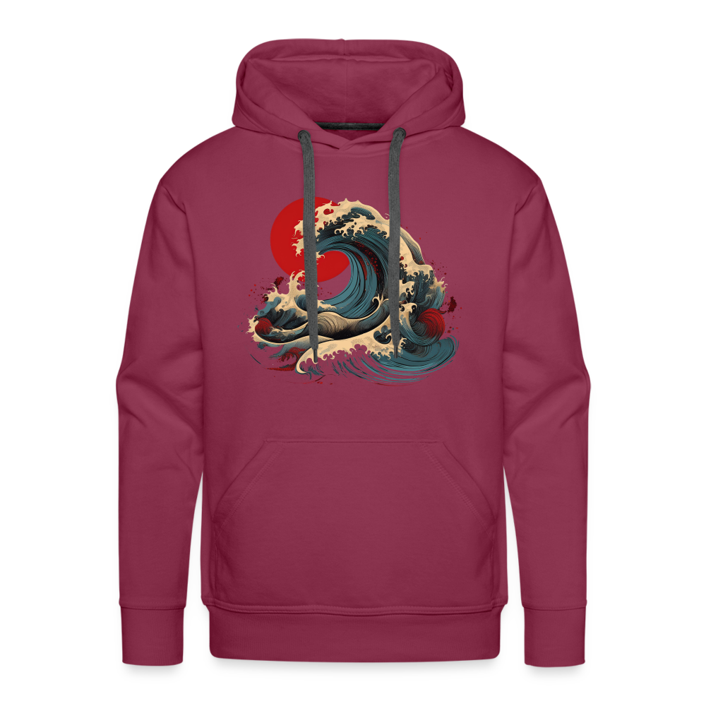 Hoodie Japan "Wave" - Bordeaux