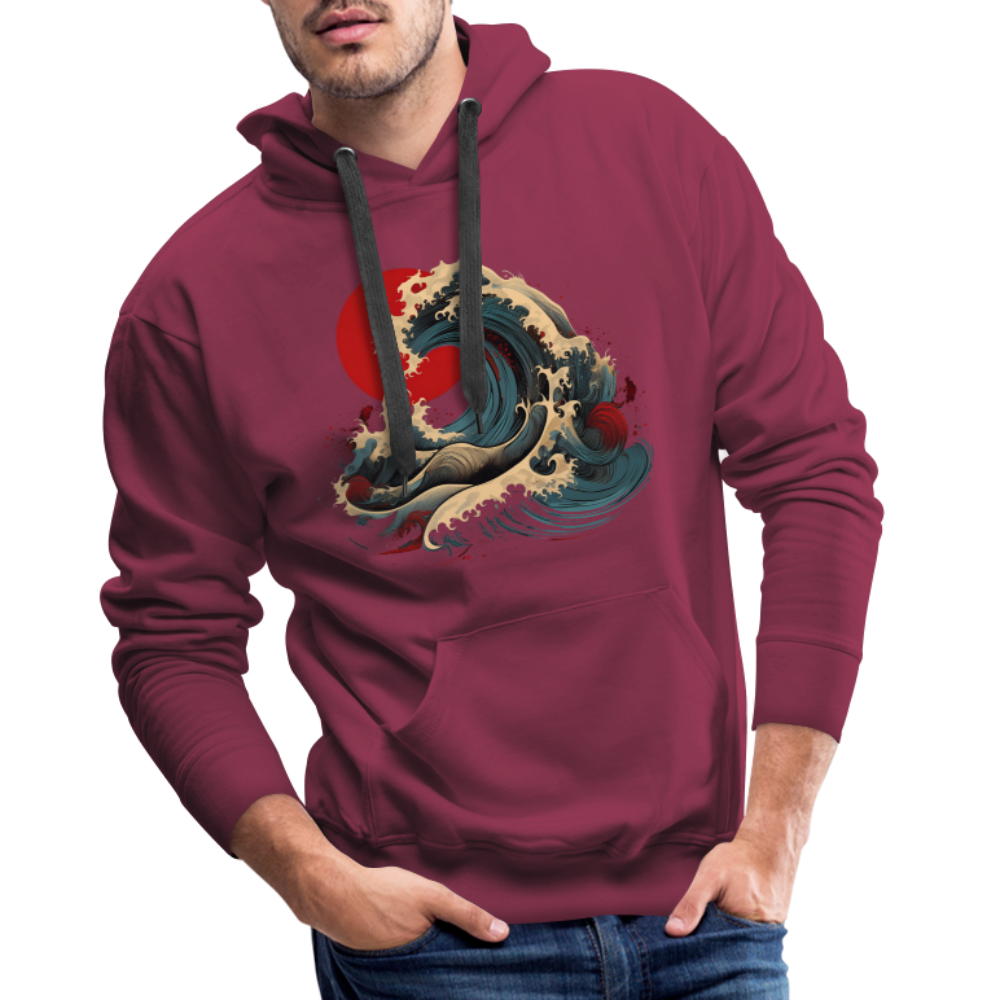 Hoodie Japan "Wave" - Bordeaux