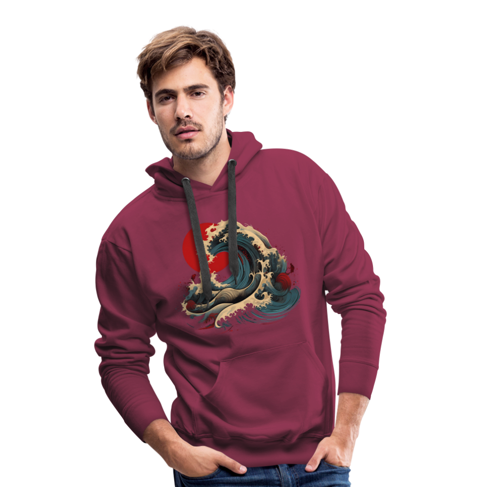 Hoodie Japan "Wave" - Bordeaux