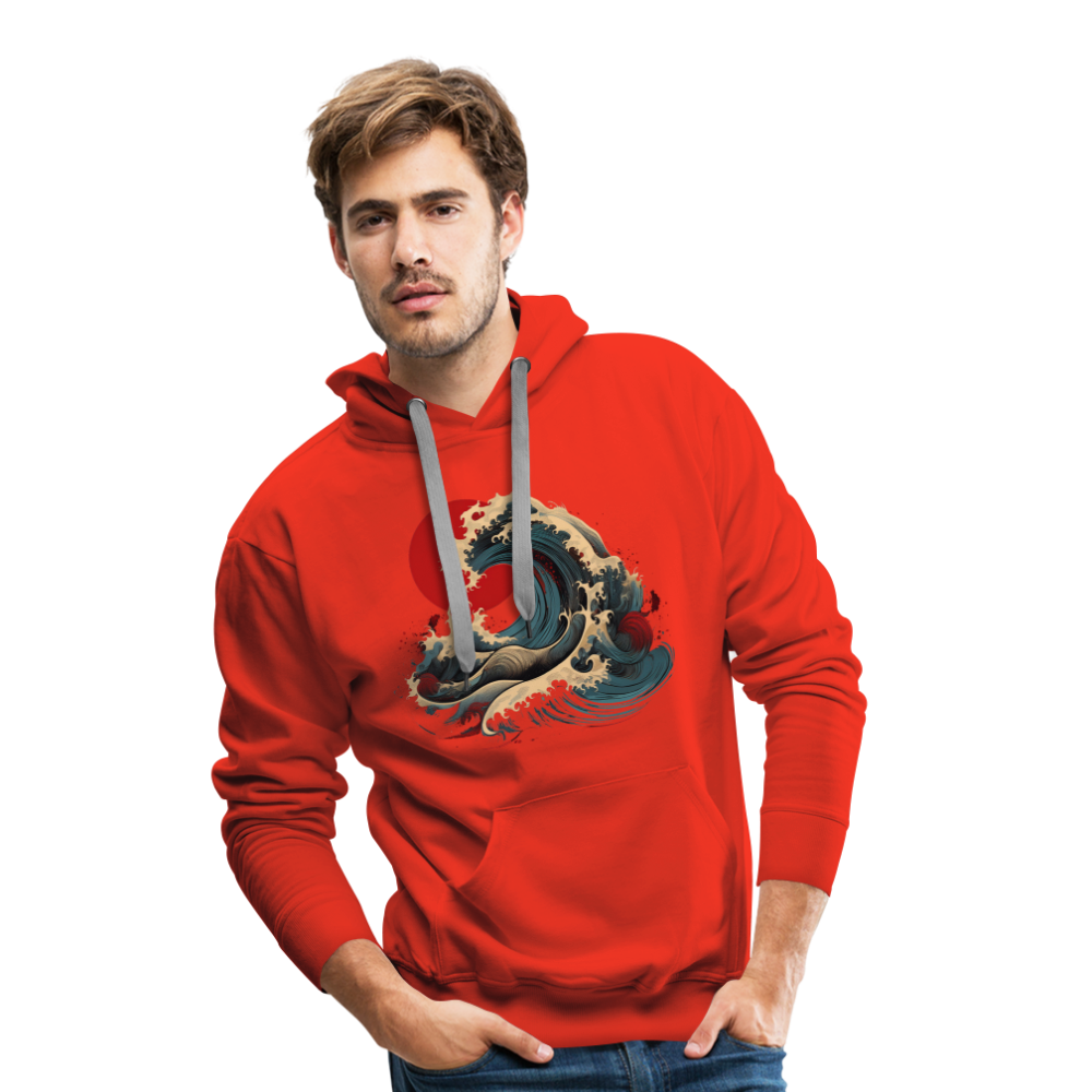 Hoodie Japan "Wave" - Rot
