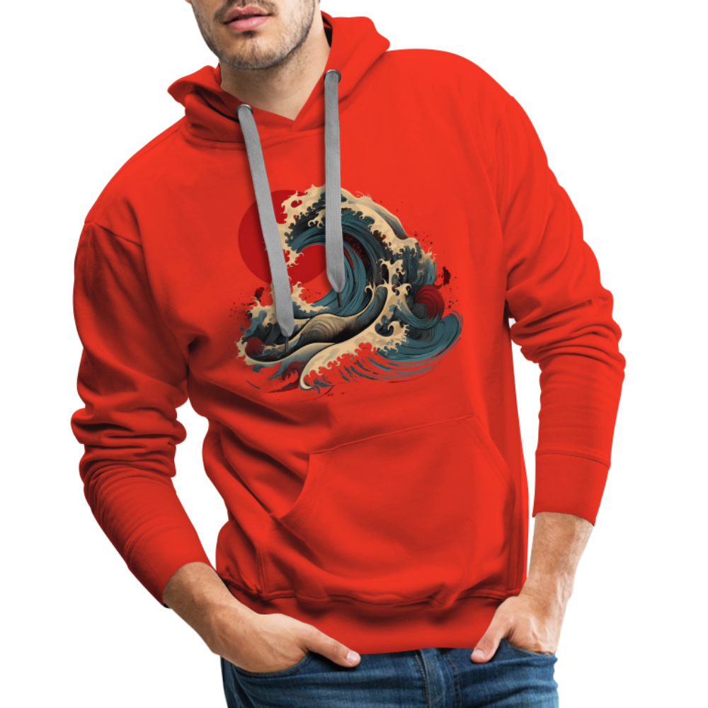 Hoodie Japan "Wave" - Rot