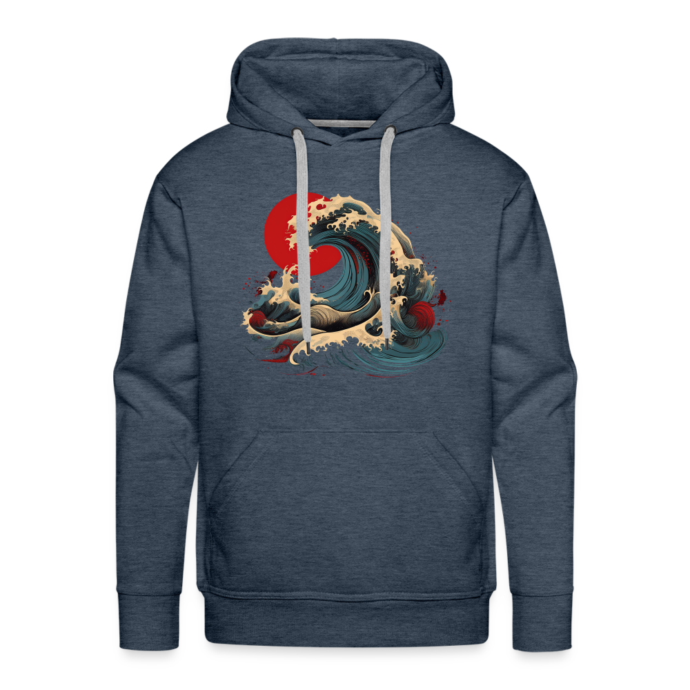 Hoodie Japan "Wave" - Jeansblau