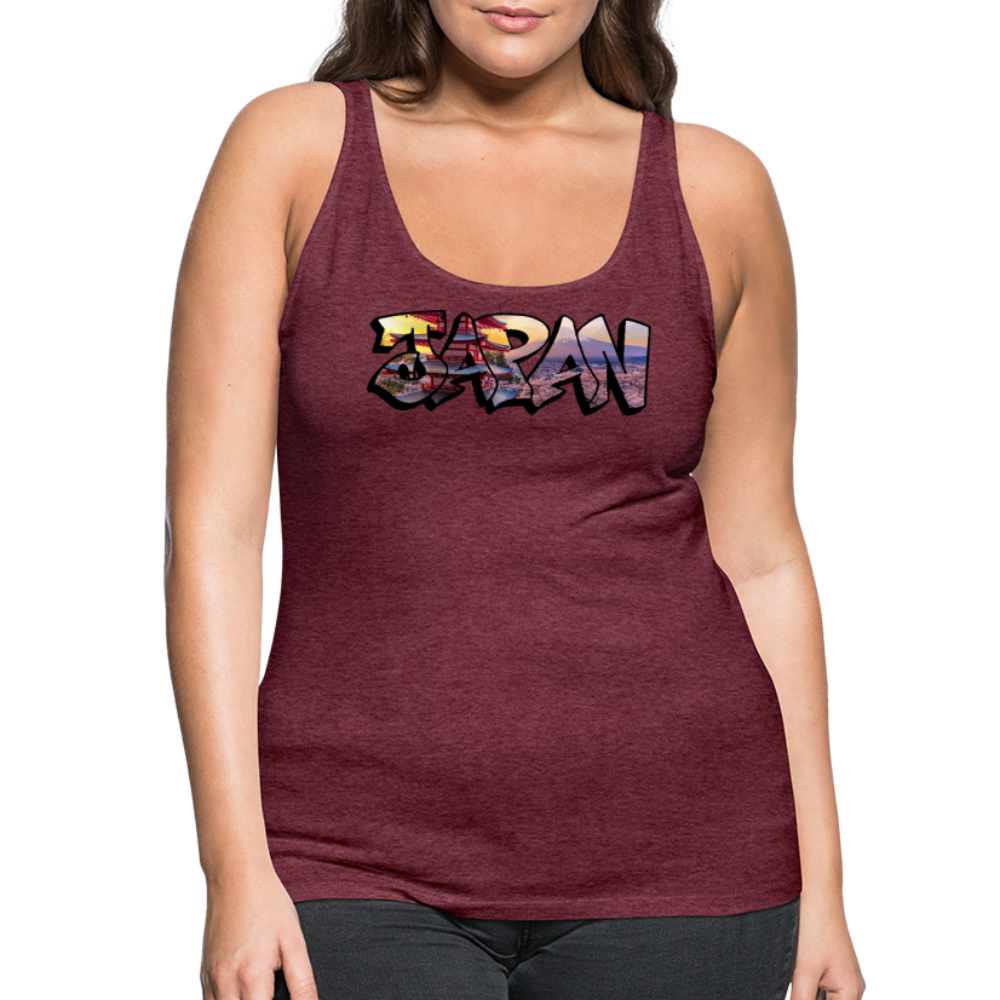 Tanktop Ladies Japan Graffiti "Panorama" - Bordeauxrot meliert