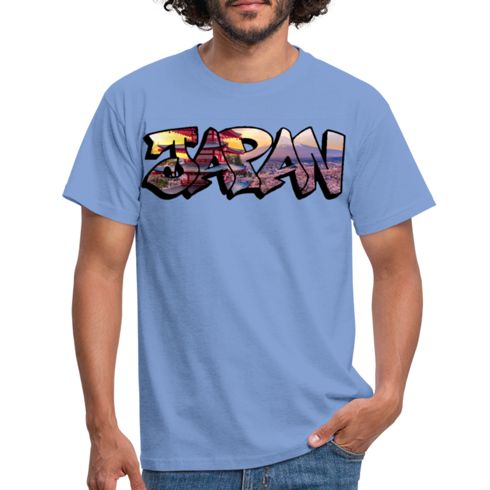 T-Shirt Japan Graffiti "Panorama" - carolina blue