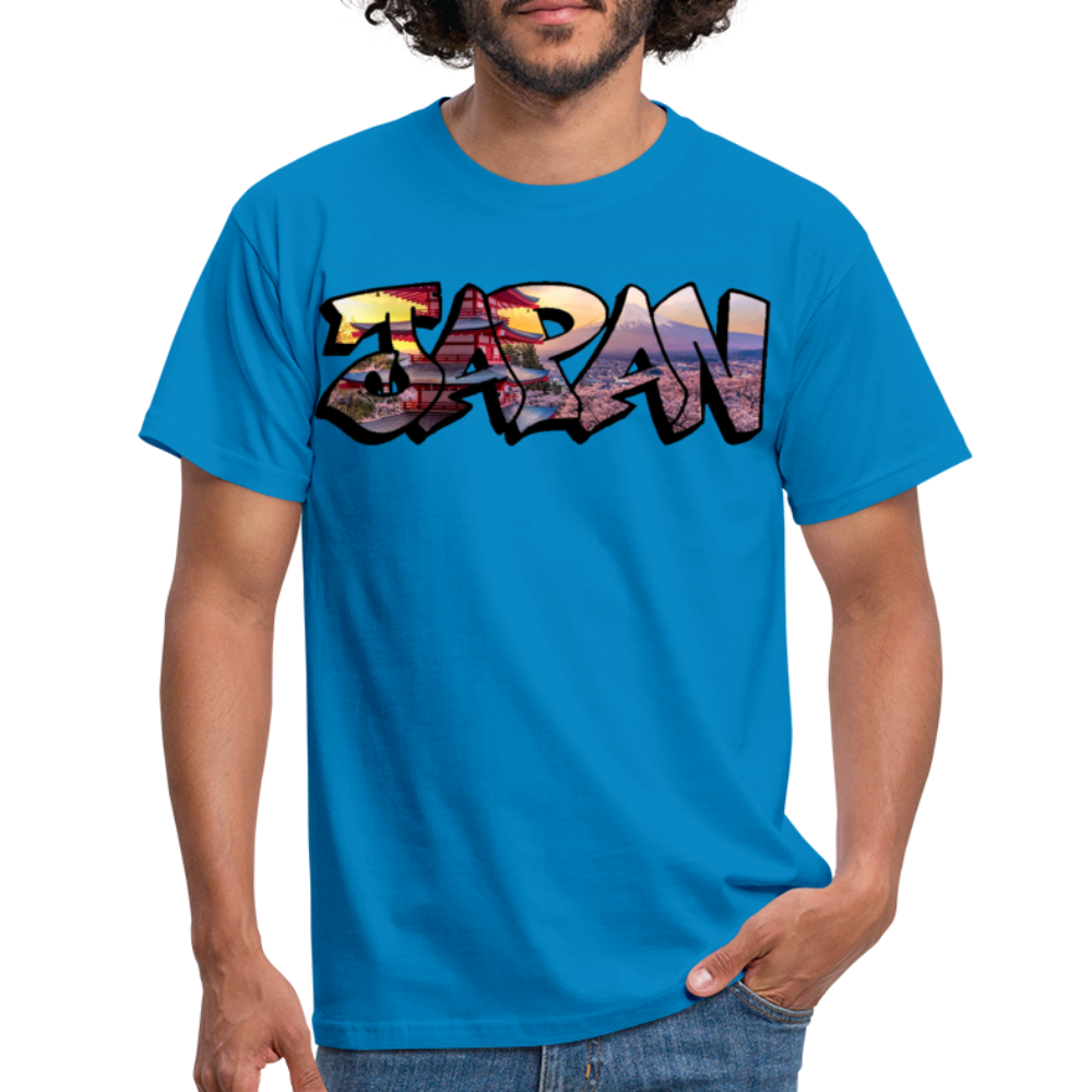 T-Shirt Japan Graffiti "Panorama" - Royalblau