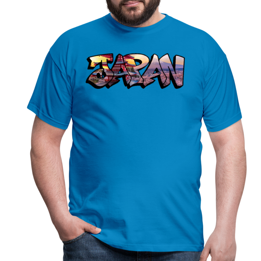 T-Shirt Japan Graffiti "Panorama" - Royalblau