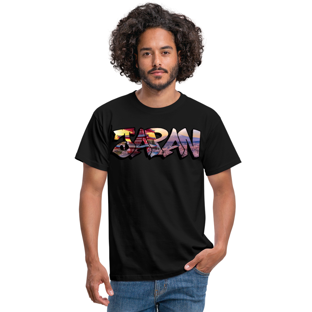 T-Shirt Japan Graffiti "Panorama" - Schwarz