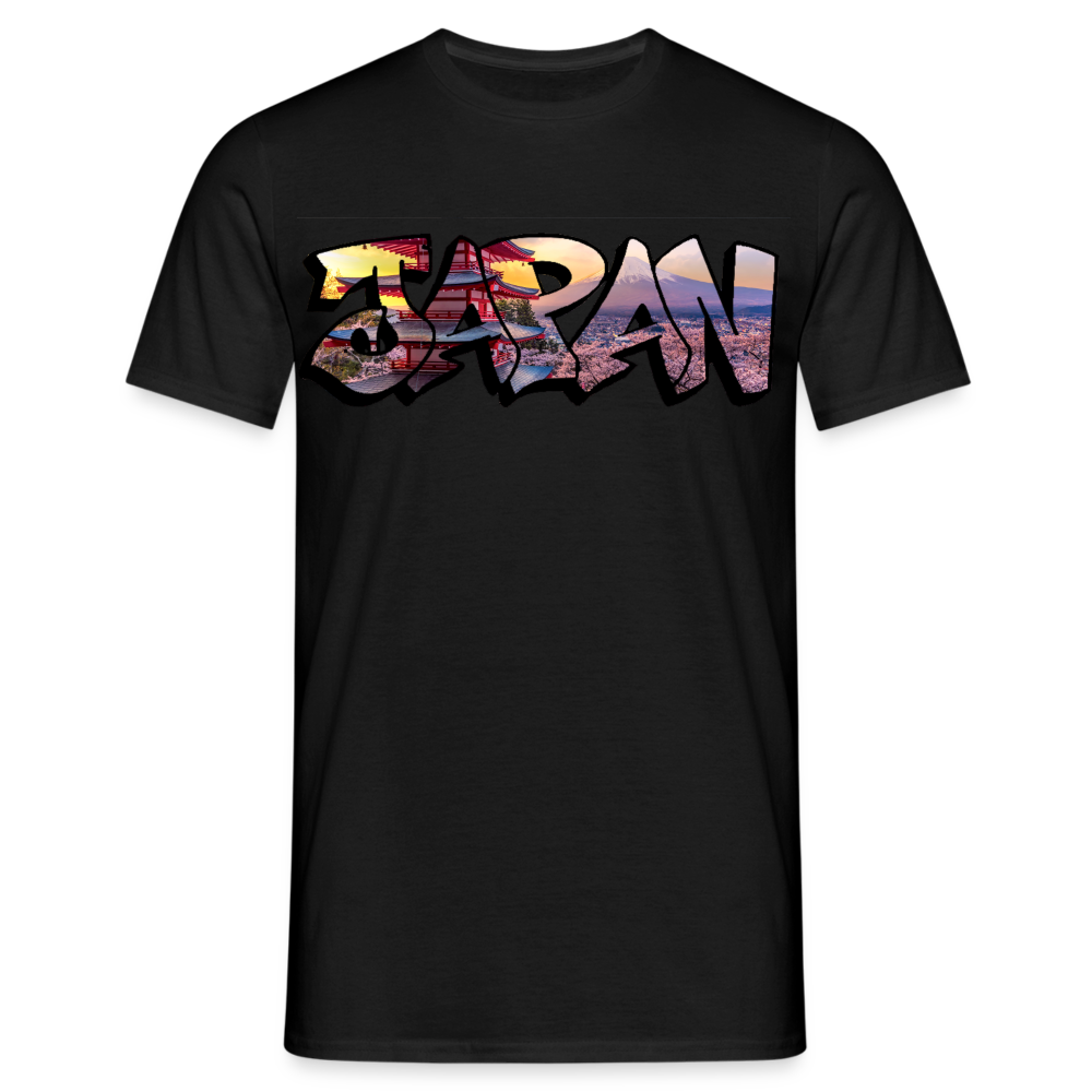 T-Shirt Japan Graffiti "Panorama" - Schwarz