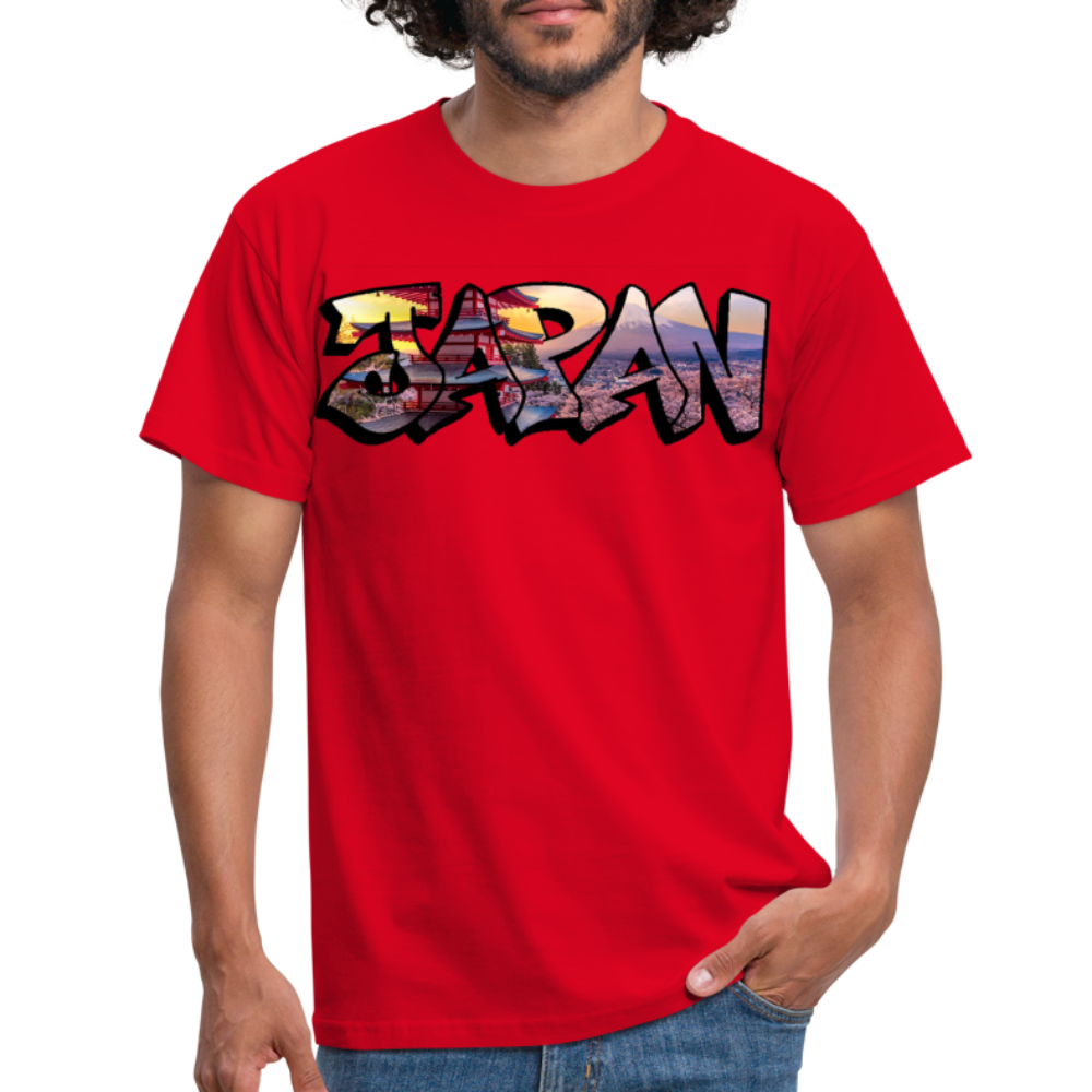 T-Shirt Japan Graffiti "Panorama" - Rot