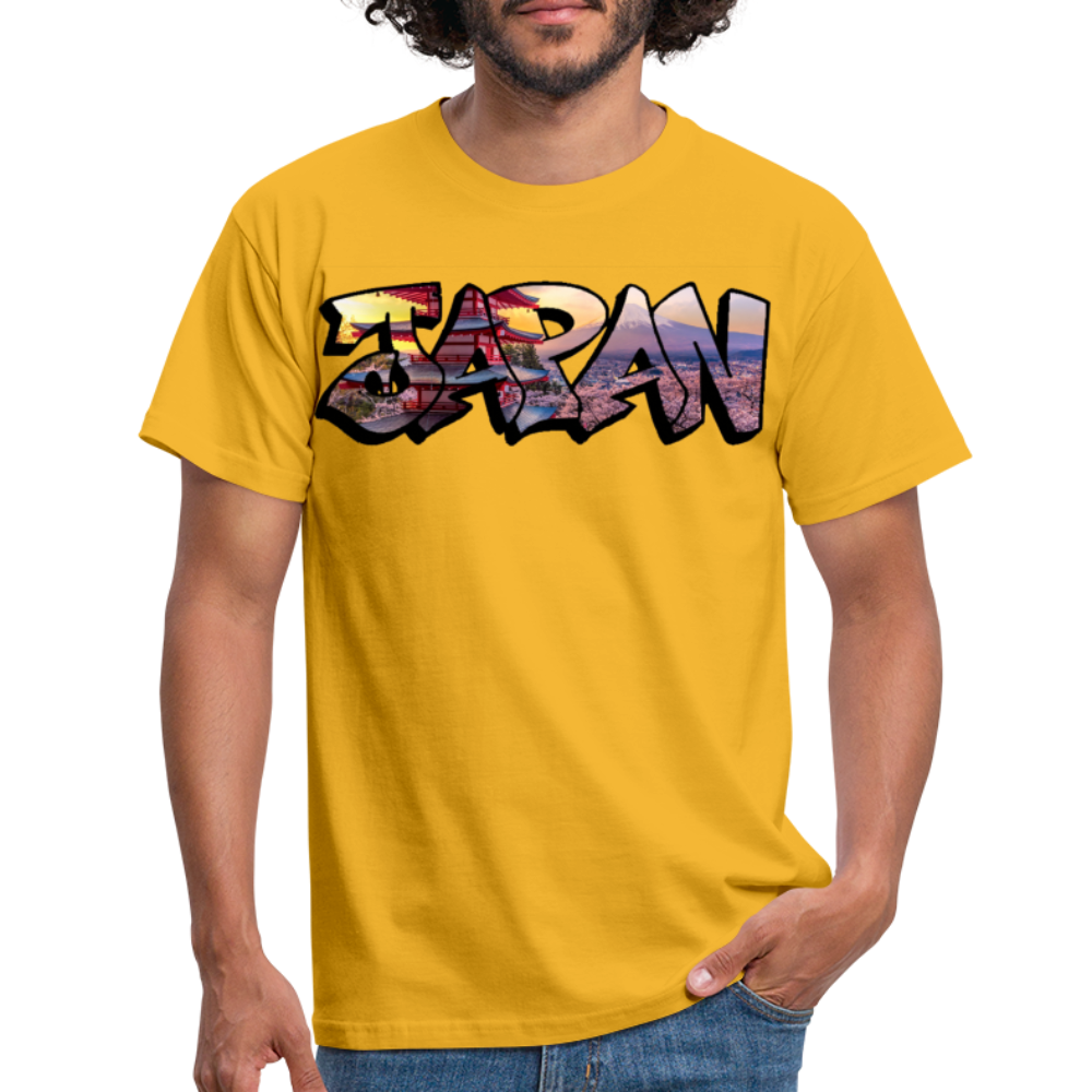 T-Shirt Japan Graffiti "Panorama" - Gelb