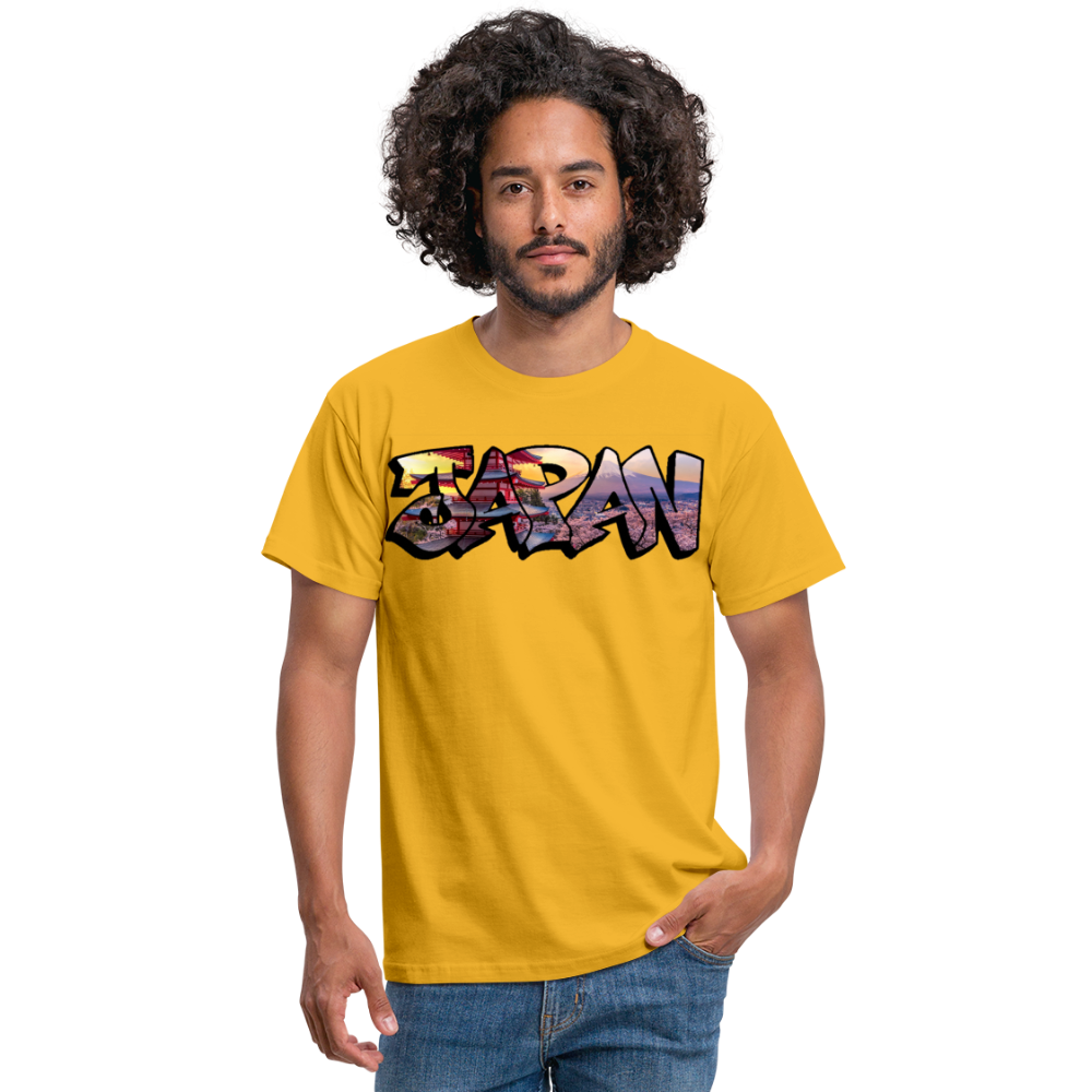 T-Shirt Japan Graffiti "Panorama" - Gelb