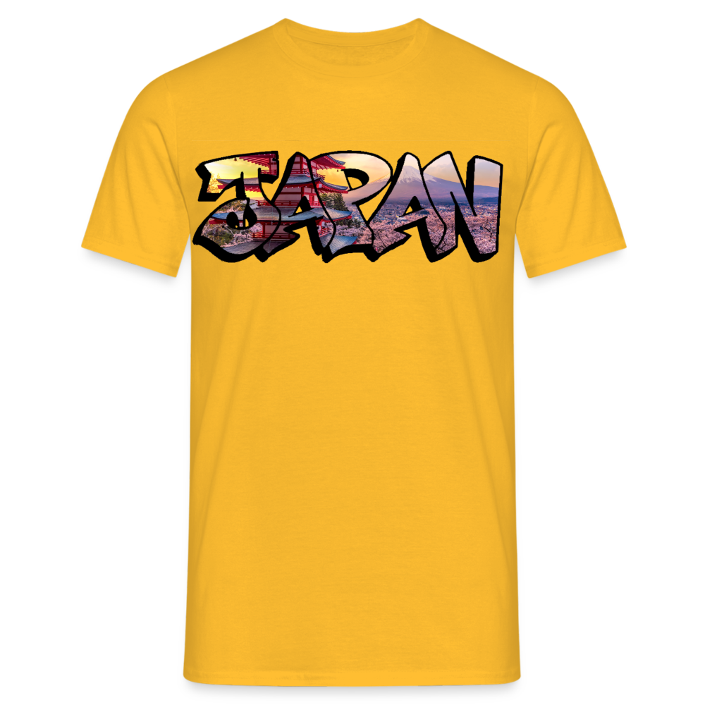 T-Shirt Japan Graffiti "Panorama" - Gelb