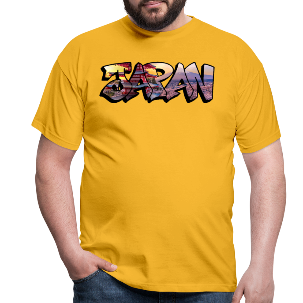 T-Shirt Japan Graffiti "Panorama" - Gelb