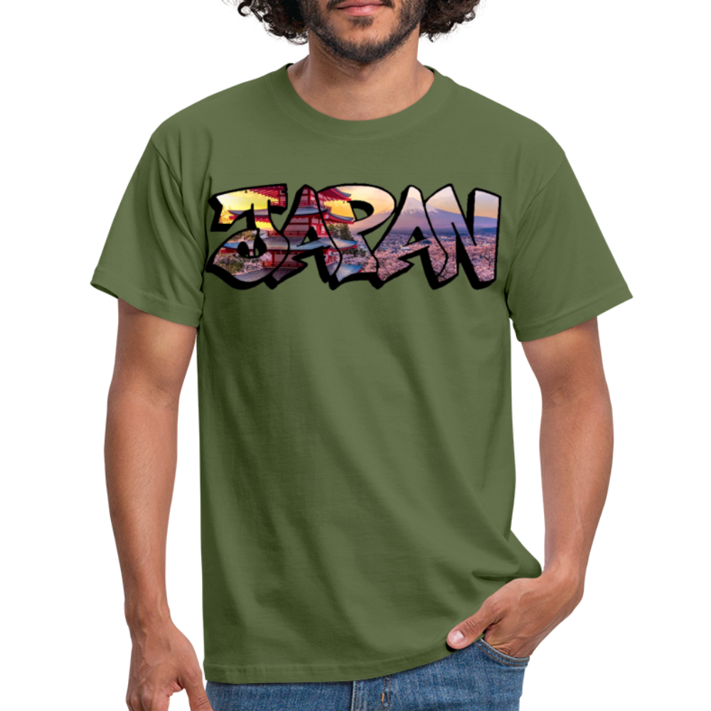 T-Shirt Japan Graffiti "Panorama" - Militärgrün