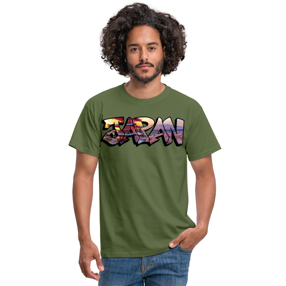 T-Shirt Japan Graffiti "Panorama" - Militärgrün