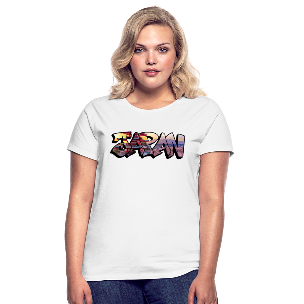 T-Shirt Ladies Japan Graffiti "Panorama" - Weiß