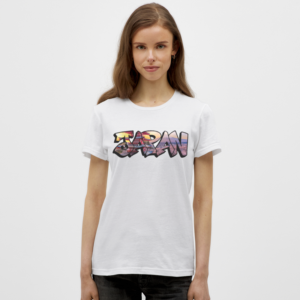 T-Shirt Ladies Japan Graffiti "Panorama" - Weiß
