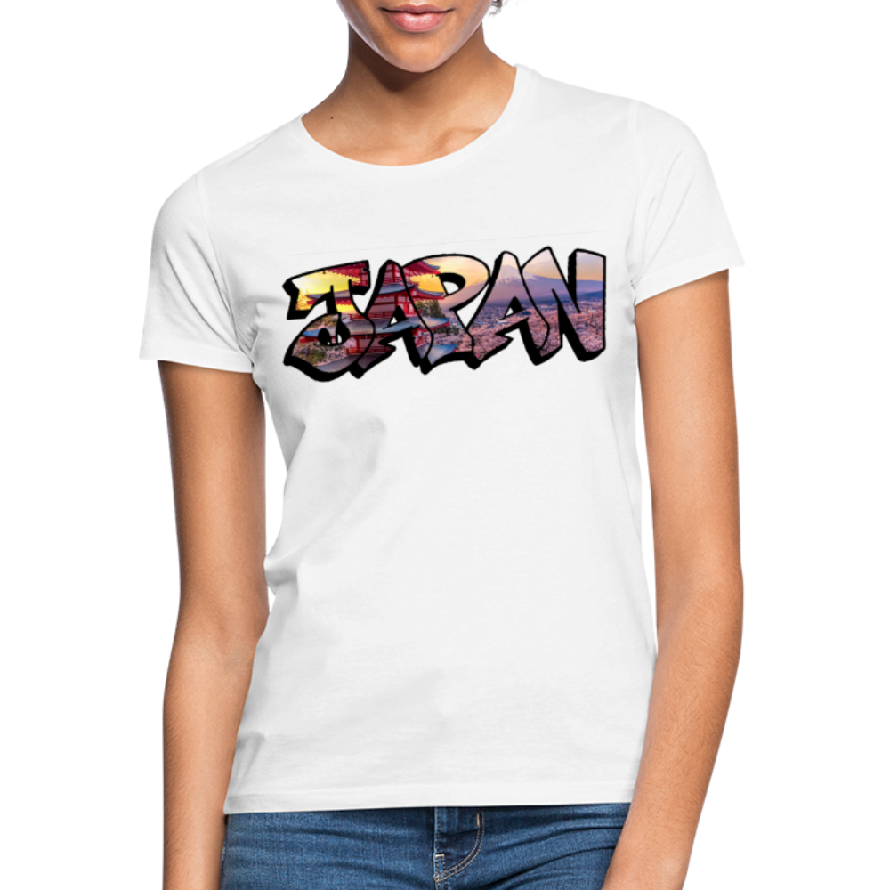 T-Shirt Ladies Japan Graffiti "Panorama" - Weiß