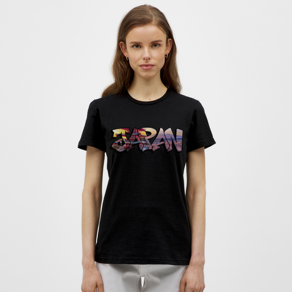 T-Shirt Ladies Japan Graffiti "Panorama" - Schwarz