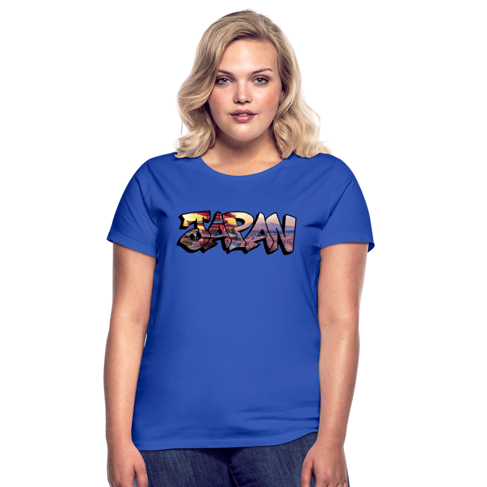 T-Shirt Ladies Japan Graffiti "Panorama" - Royalblau