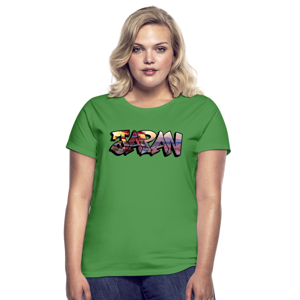 T-Shirt Ladies Japan Graffiti "Panorama" - Kelly Green