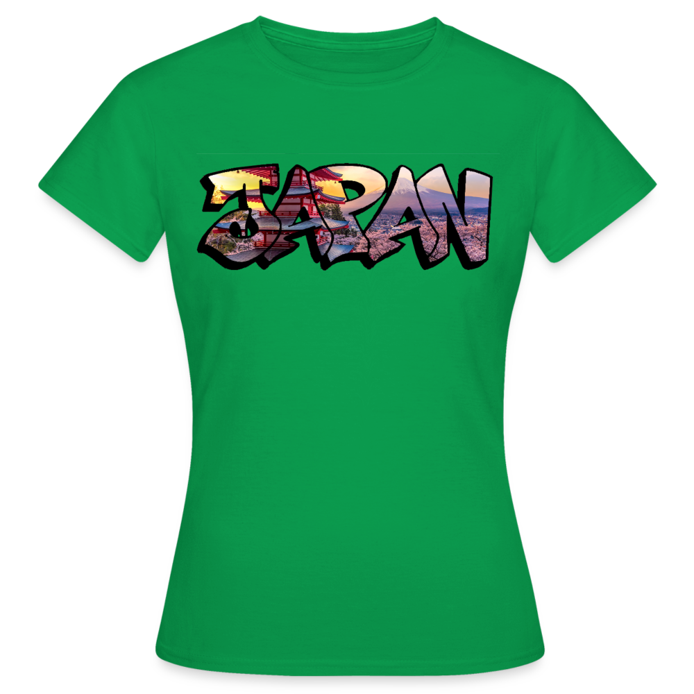 T-Shirt Ladies Japan Graffiti "Panorama" - Kelly Green