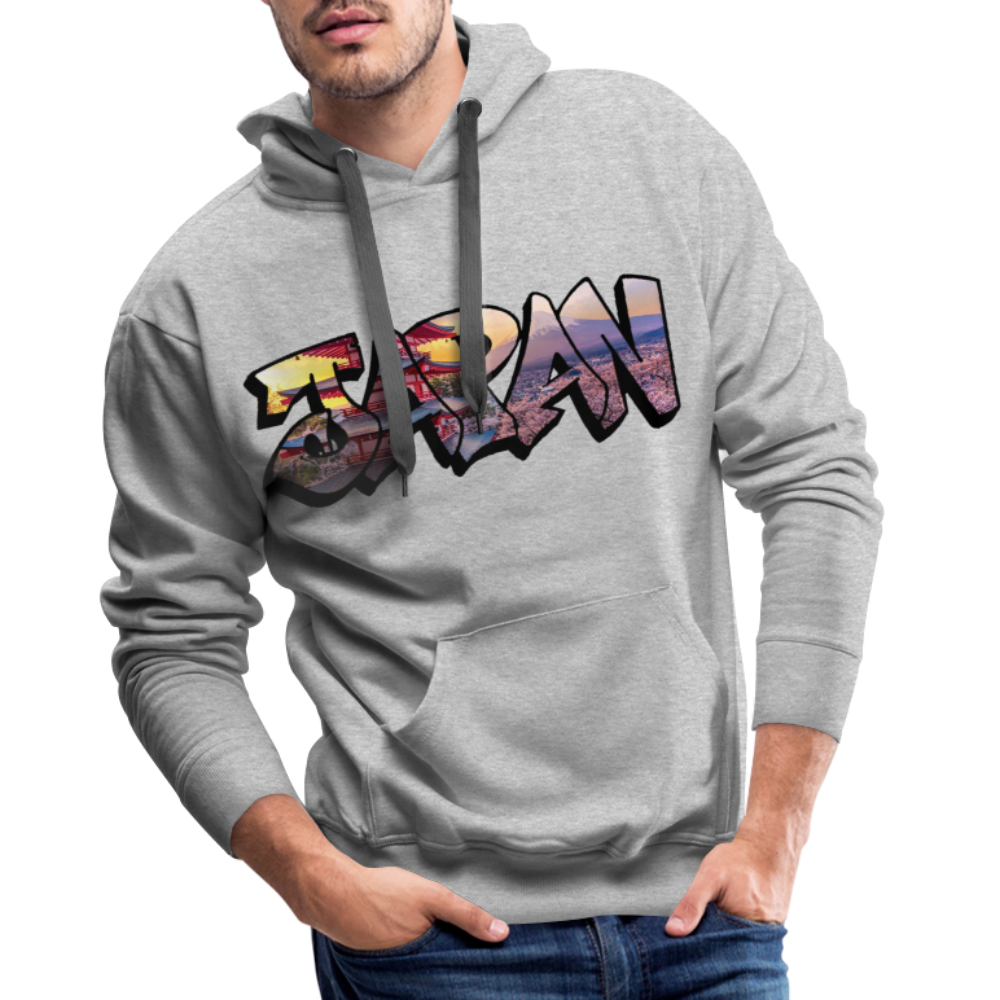 Hoodie Japan Graffiti "Panorama" - Grau meliert
