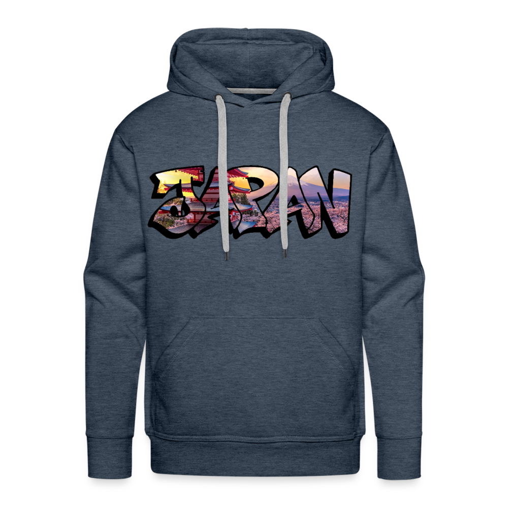 Hoodie Japan Graffiti "Panorama" - Jeansblau