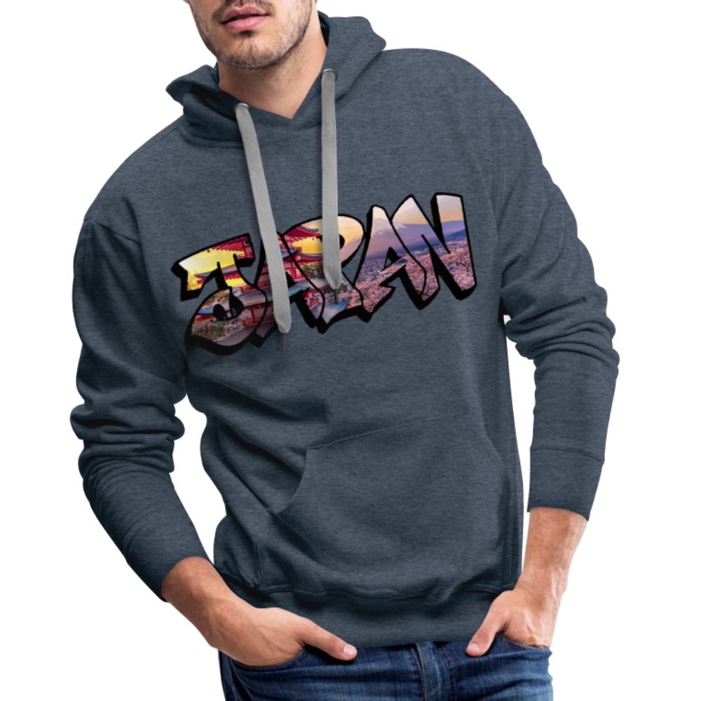 Hoodie Japan Graffiti "Panorama" - Jeansblau