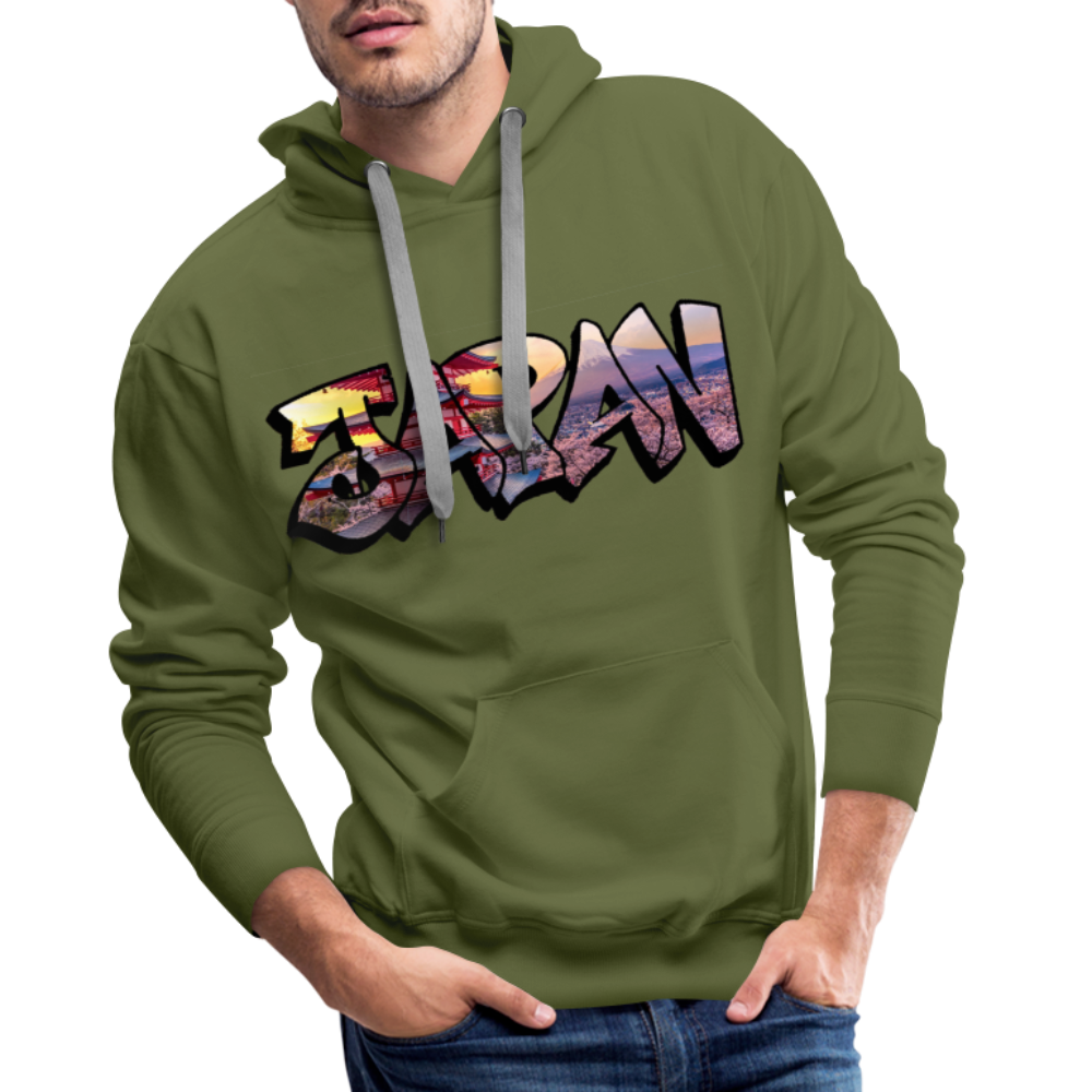 Hoodie Japan Graffiti "Panorama" - Olivgrün