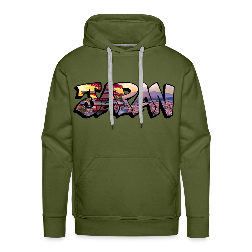 Hoodie Japan Graffiti "Panorama" - Olivgrün