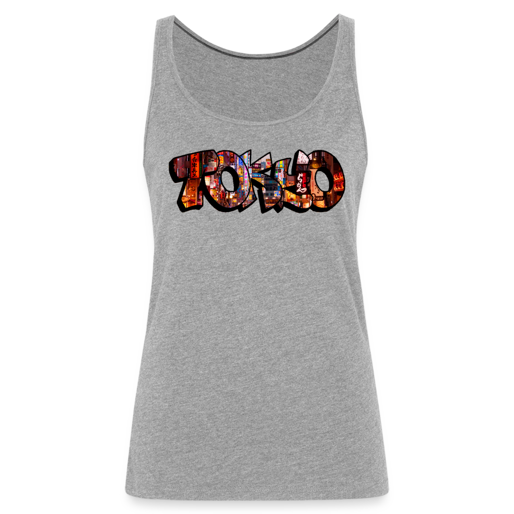 Tanktop Ladies Japan Graffiti "Tokyo" - Grau meliert