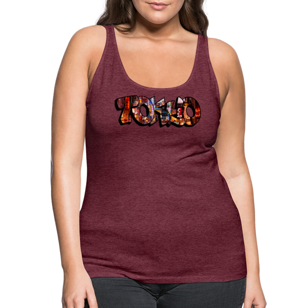 Tanktop Ladies Japan Graffiti "Tokyo" - Bordeauxrot meliert