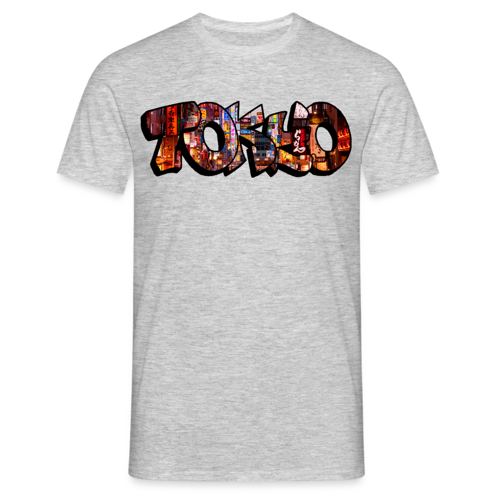 T-Shirt Japan Graffiti "Tokyo" - Grau meliert