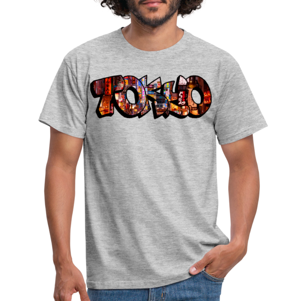 T-Shirt Japan Graffiti "Tokyo" - Grau meliert