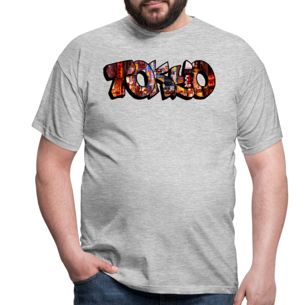 T-Shirt Japan Graffiti "Tokyo" - Grau meliert