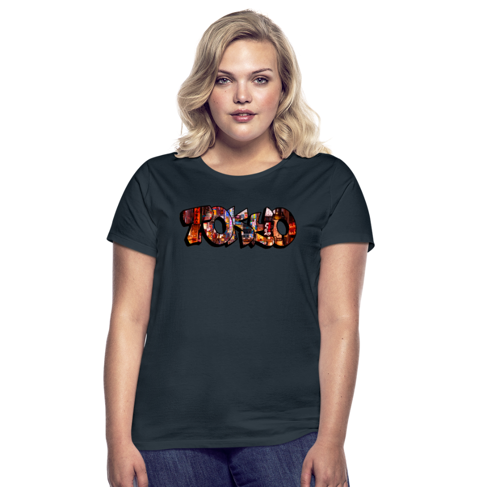 T-Shirt Ladies Japan Graffiti "Tokyo" - Navy
