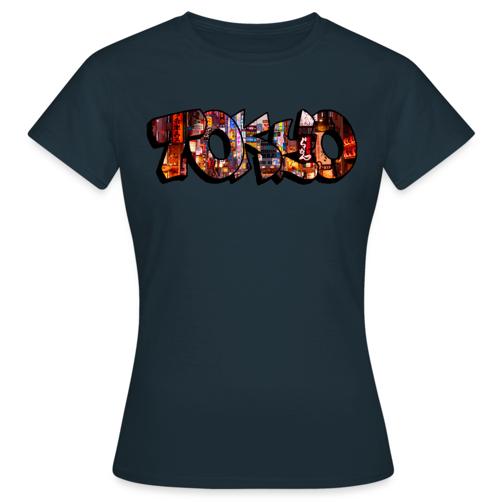 T-Shirt Ladies Japan Graffiti "Tokyo" - Navy