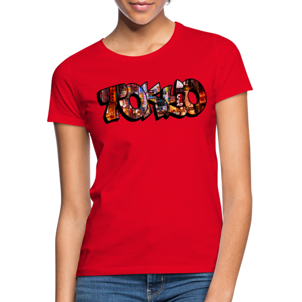 T-Shirt Ladies Japan Graffiti "Tokyo" - Rot