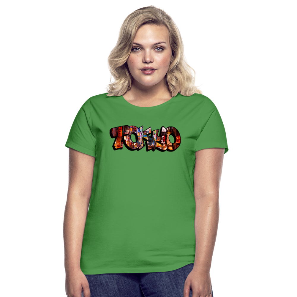 T-Shirt Ladies Japan Graffiti "Tokyo" - Kelly Green
