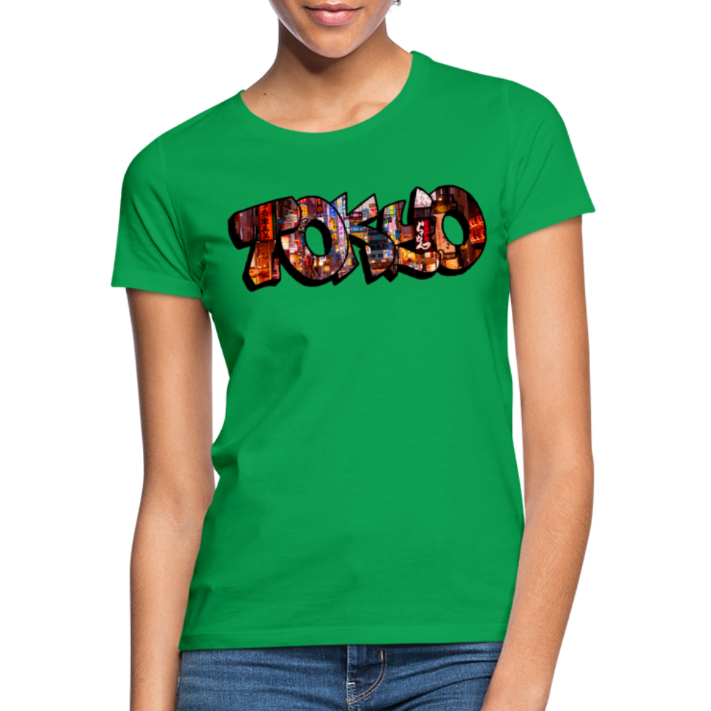T-Shirt Ladies Japan Graffiti "Tokyo" - Kelly Green