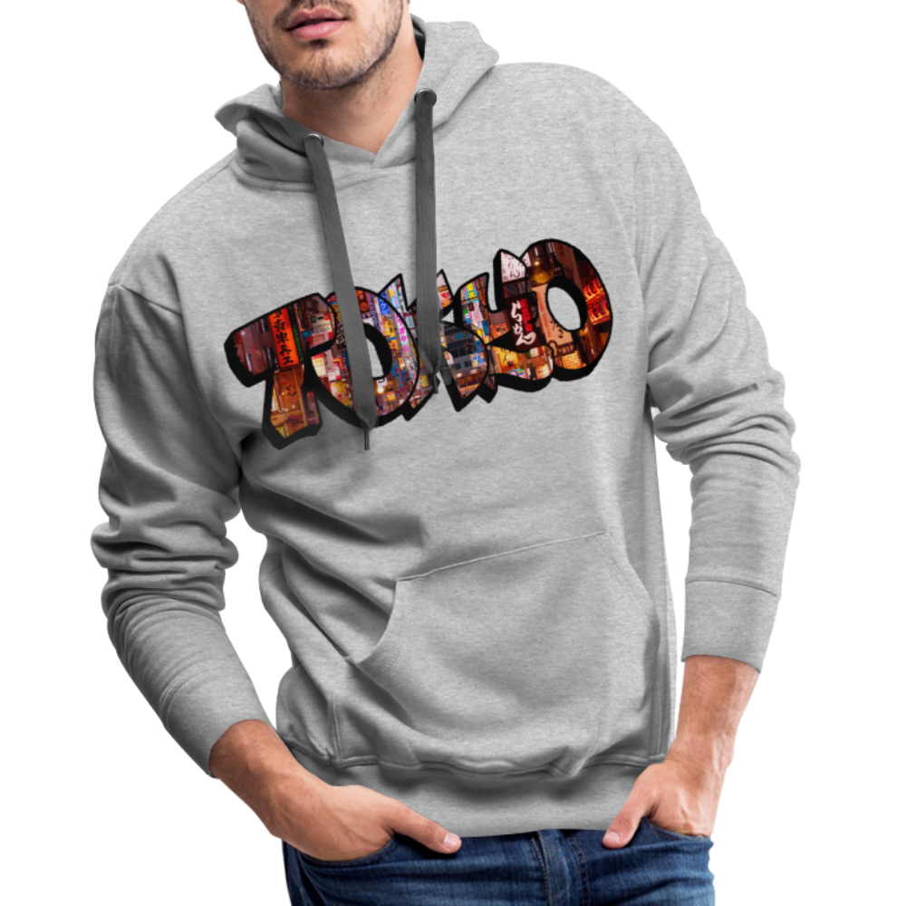 Hoodie Japan Graffiti "Tokyo" - Grau meliert