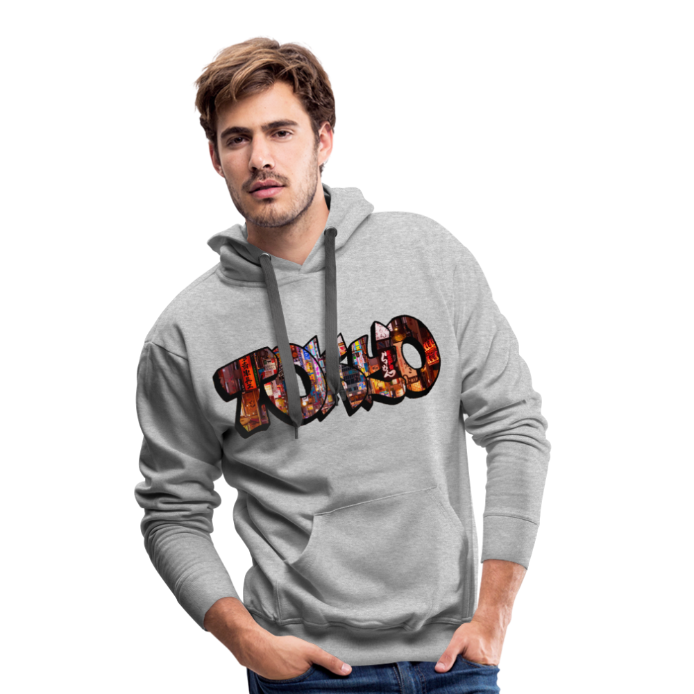 Hoodie Japan Graffiti "Tokyo" - Grau meliert