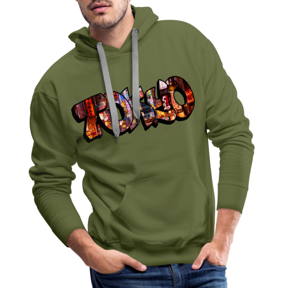 Hoodie Japan Graffiti "Tokyo" - Olivgrün