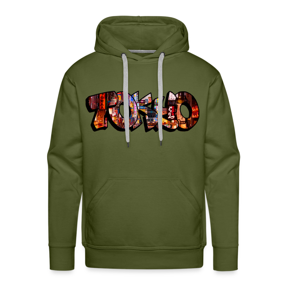 Hoodie Japan Graffiti "Tokyo" - Olivgrün
