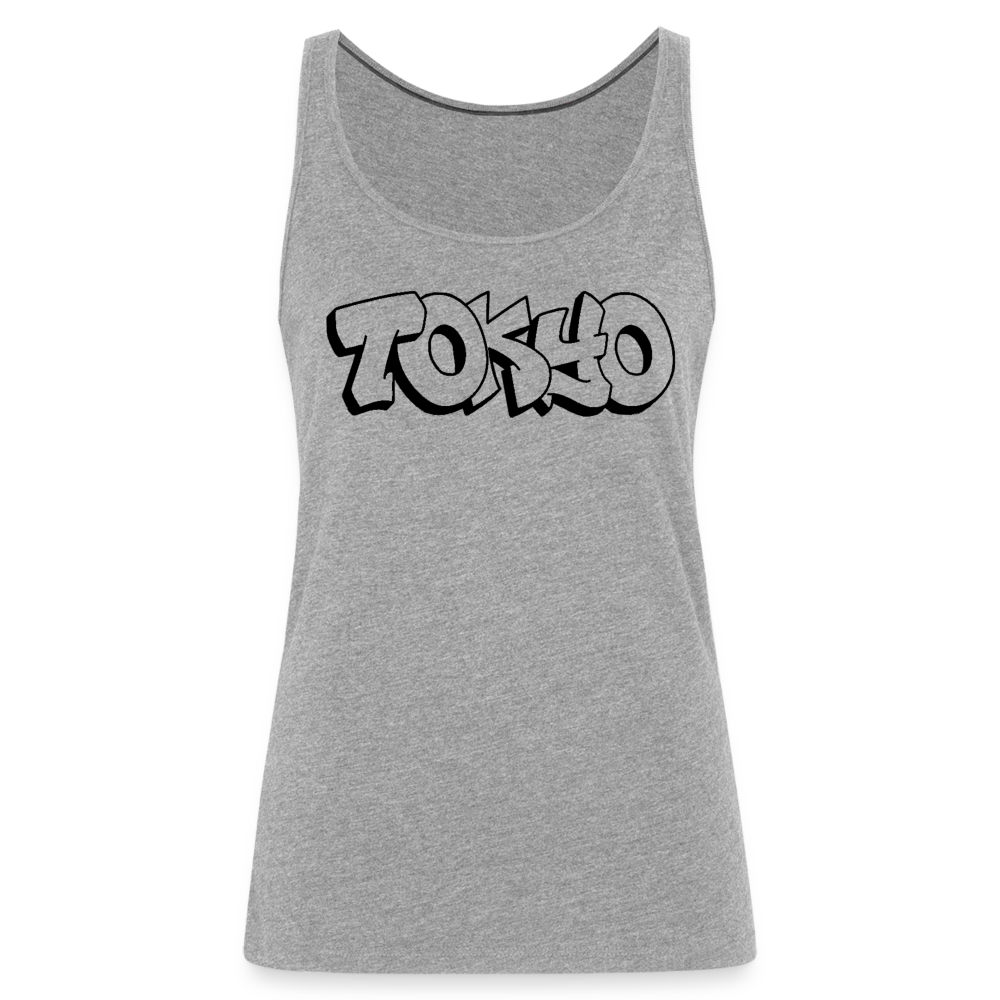 Tanktop Ladies Japan Graffiti "Tokyo Plain" - Grau meliert