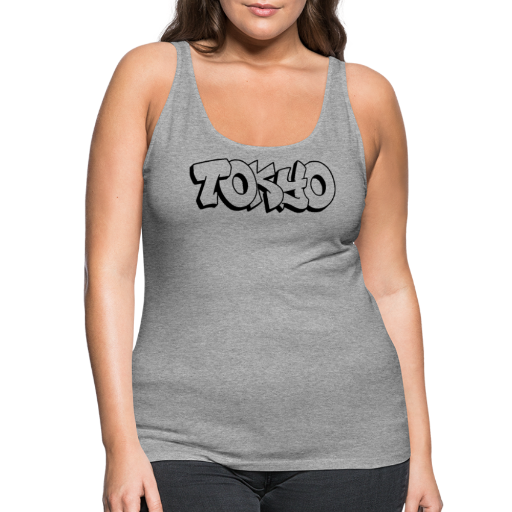 Tanktop Ladies Japan Graffiti "Tokyo Plain" - Grau meliert