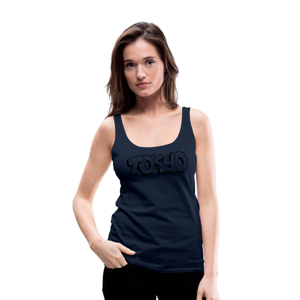 Tanktop Ladies Japan Graffiti "Tokyo Plain" - Navy