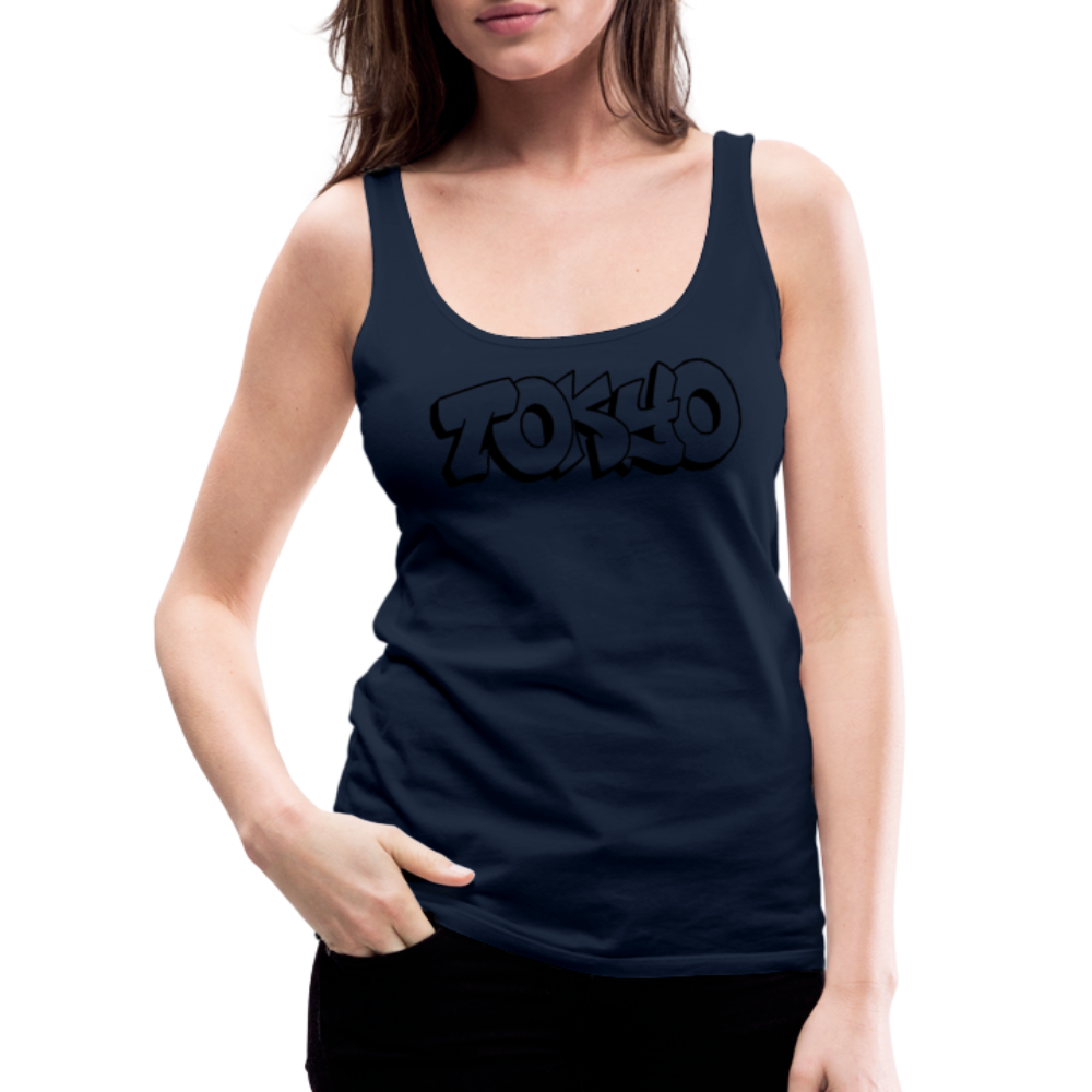 Tanktop Ladies Japan Graffiti "Tokyo Plain" - Navy