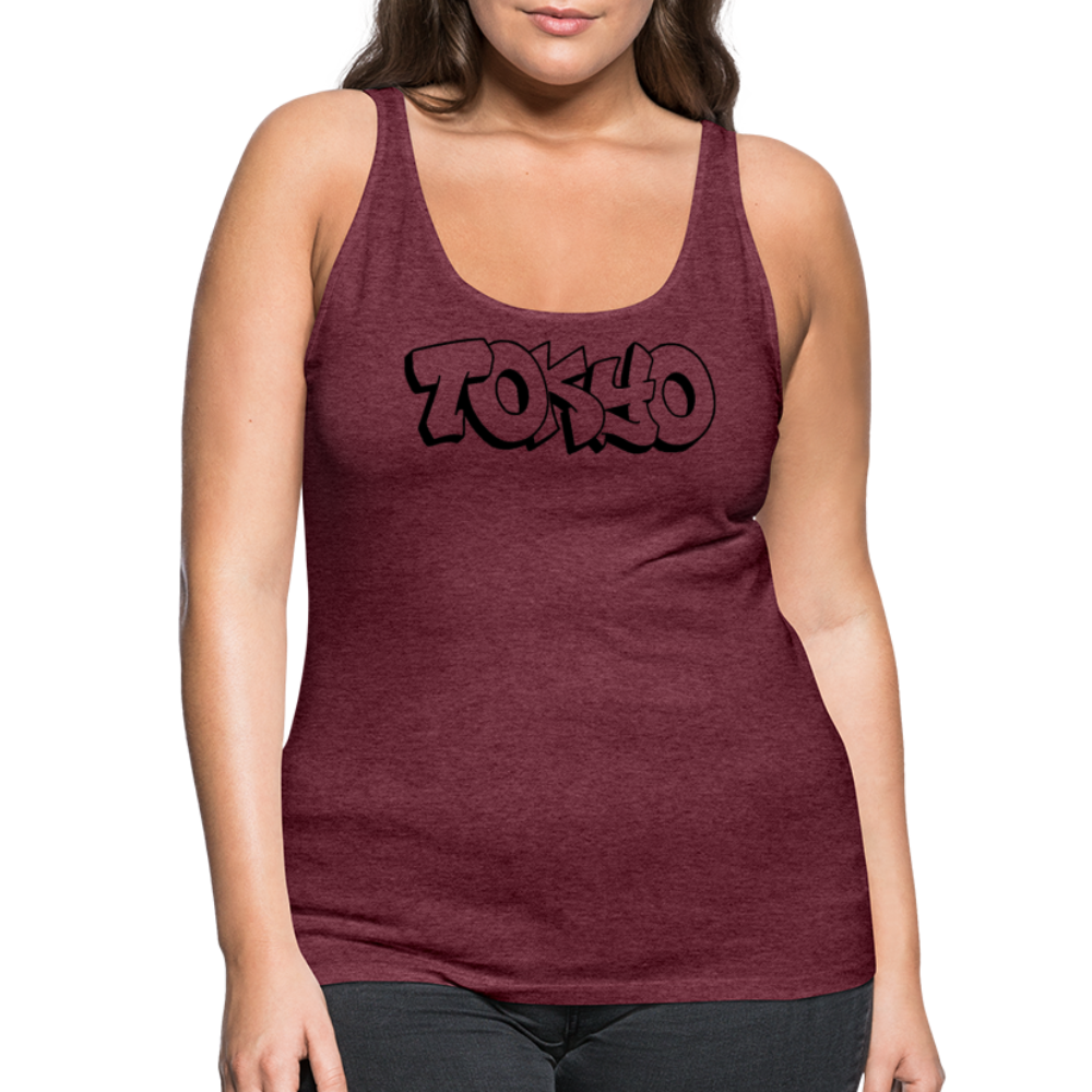 Tanktop Ladies Japan Graffiti "Tokyo Plain" - Bordeauxrot meliert